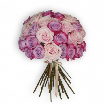 Poza Buchet de lux cu trandafiri roz si mov