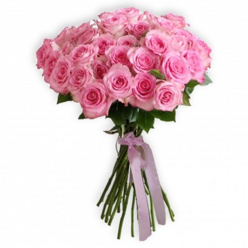 Poza Buchet de lux cu 35 trandafiri roz