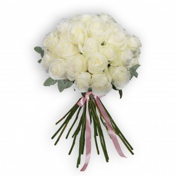 Poza Buchet 25 trandafiri albi