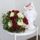 Buchet de lux trandafiri rosii si albi p3